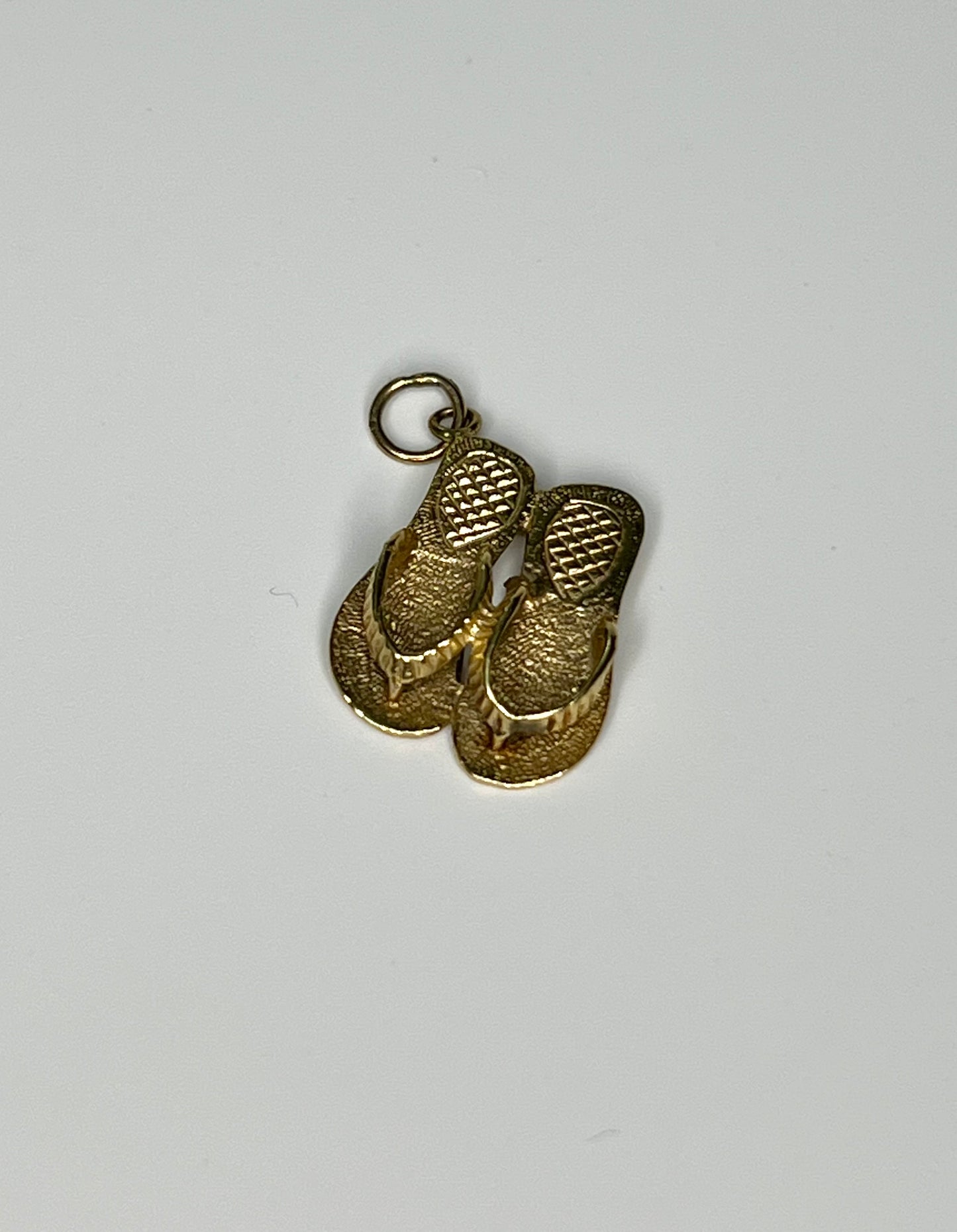 14K Gold Double  Flip-Flops Charm Pendant