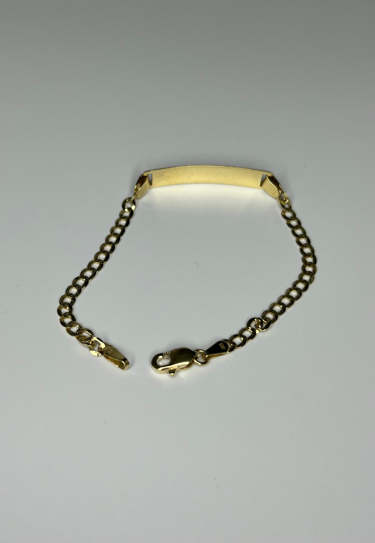 14K Gold Curb Link Child ID Bracelet