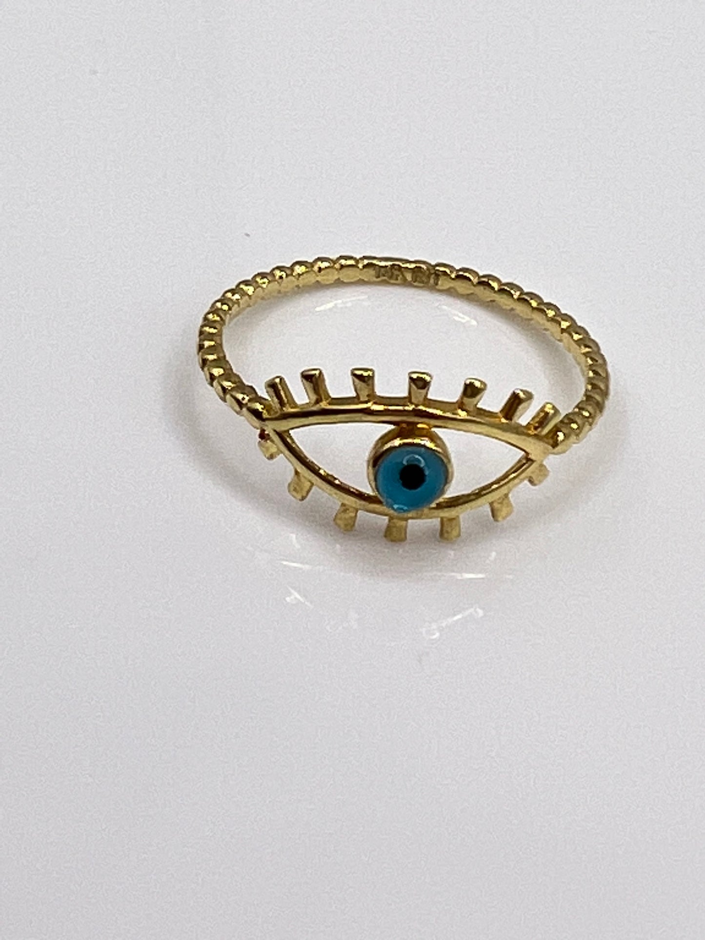14K Gold Evil Eye Ring