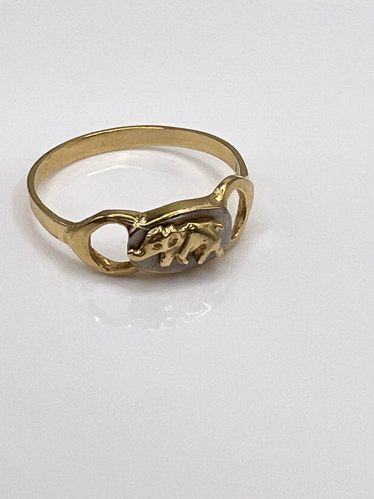 Elephant Ring in 14K Two Tone Gold