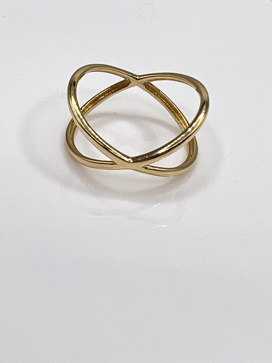 Crossover X Ring  14K Yellow Gold