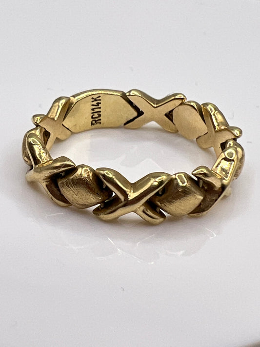 14K Gold XOXO Flexible Ring