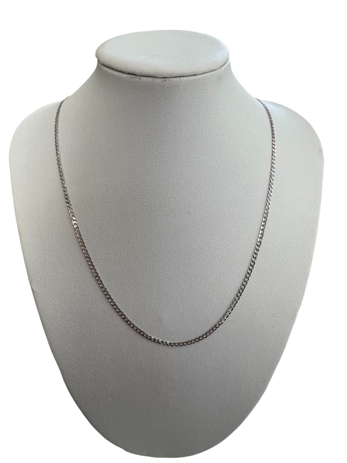 14K White Gold Cuban/Curb Link Chain Link Chain Necklace